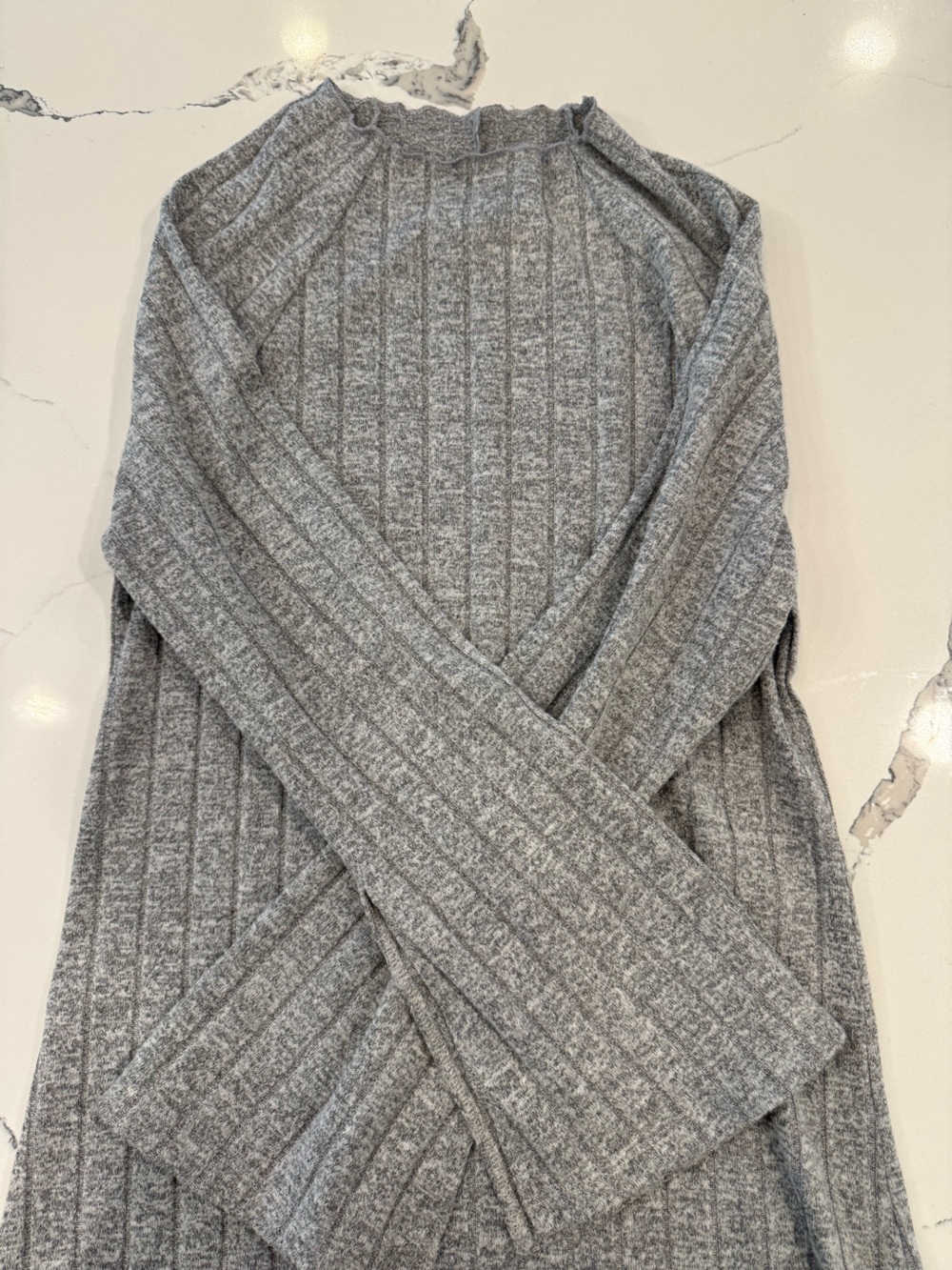 Topshop Classic Ribbed Crewneck Sweater Dress - Gray